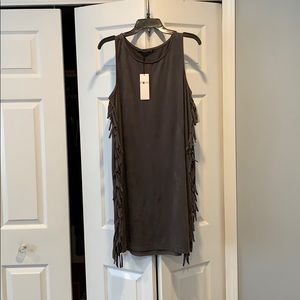 Grey fringe dress